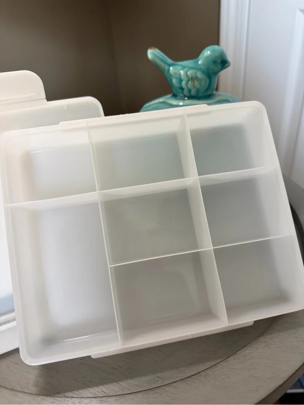 8-Compartment White Snack Box - Food OR Storage Organizer. NEW WITH CALLOUT